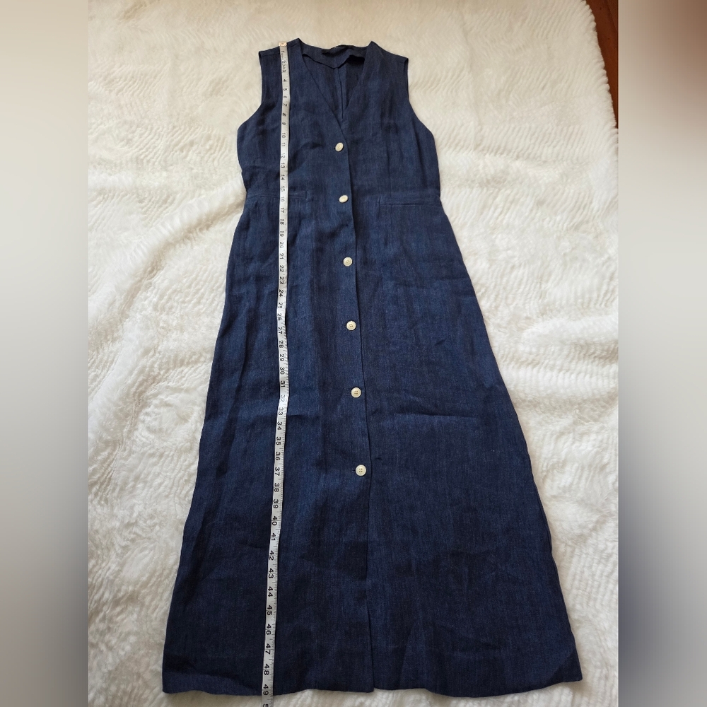 Jenni Kayne Indigo Button-Front Linen Midi Dress - Picture 6 of 15